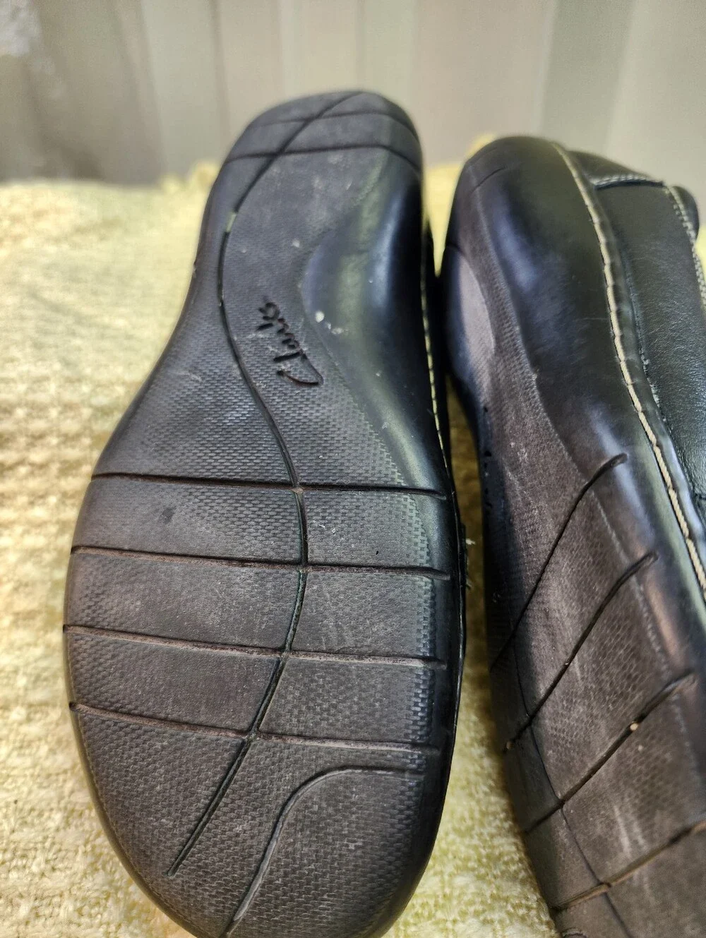 Clarks Black Leather Women's Penny Loafers